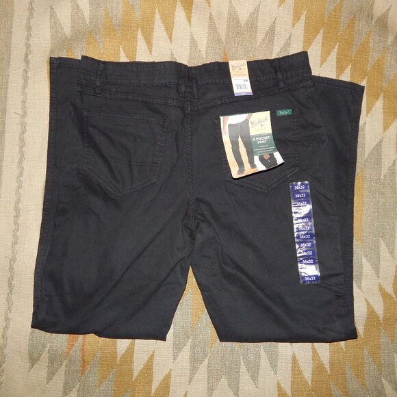 NWT Woolrich 36 x 32 Black Straight Fit 5 Pocket Pants - Picture 7 of 8